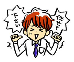 Man speaking polite language sticker #11437730