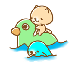 sleepy cat and the seal sticker #11439719