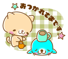 sleepy cat and the seal sticker #11439721