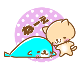 sleepy cat and the seal sticker #11439722