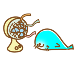 sleepy cat and the seal sticker #11439729