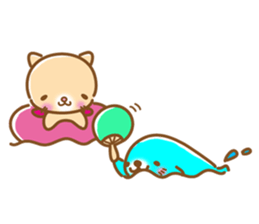 sleepy cat and the seal sticker #11439730