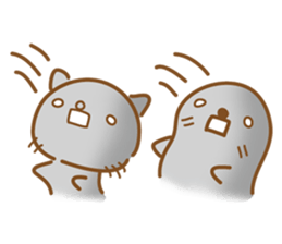 sleepy cat and the seal sticker #11439740