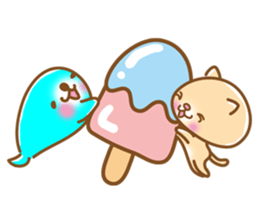 sleepy cat and the seal sticker #11439742