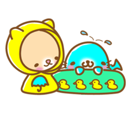 sleepy cat and the seal sticker #11439747