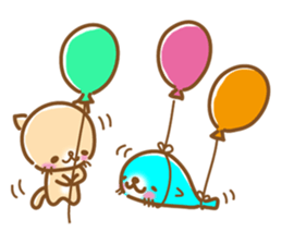 sleepy cat and the seal sticker #11439749