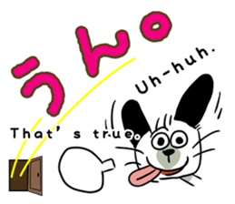 White dog with a name as KURO sticker #11439923