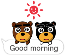 Black Eyebrows Bear 17 ( English ) sticker #11440472