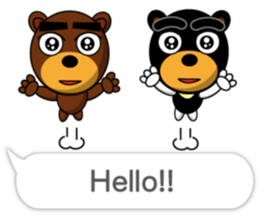 Black Eyebrows Bear 17 ( English ) sticker #11440473