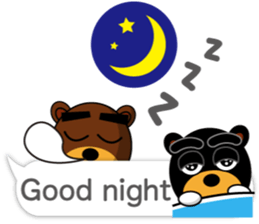 Black Eyebrows Bear 17 ( English ) sticker #11440474