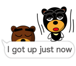 Black Eyebrows Bear 17 ( English ) sticker #11440475