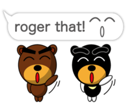 Black Eyebrows Bear 17 ( English ) sticker #11440476