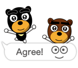 Black Eyebrows Bear 17 ( English ) sticker #11440477