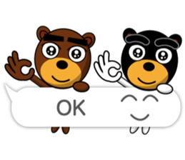 Black Eyebrows Bear 17 ( English ) sticker #11440478