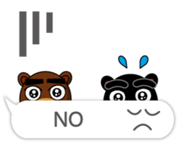 Black Eyebrows Bear 17 ( English ) sticker #11440479