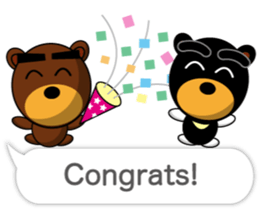 Black Eyebrows Bear 17 ( English ) sticker #11440480