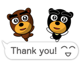 Black Eyebrows Bear 17 ( English ) sticker #11440481