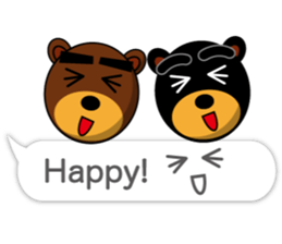 Black Eyebrows Bear 17 ( English ) sticker #11440482