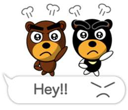 Black Eyebrows Bear 17 ( English ) sticker #11440483