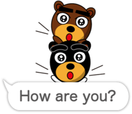 Black Eyebrows Bear 17 ( English ) sticker #11440484