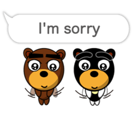 Black Eyebrows Bear 17 ( English ) sticker #11440485