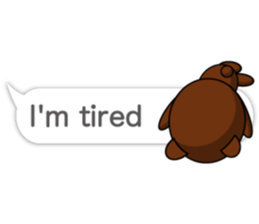 Black Eyebrows Bear 17 ( English ) sticker #11440486