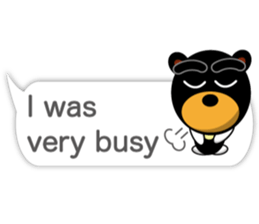 Black Eyebrows Bear 17 ( English ) sticker #11440487