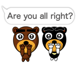 Black Eyebrows Bear 17 ( English ) sticker #11440488