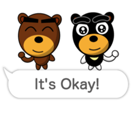Black Eyebrows Bear 17 ( English ) sticker #11440489