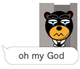 Black Eyebrows Bear 17 ( English ) sticker #11440490