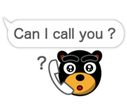 Black Eyebrows Bear 17 ( English ) sticker #11440491