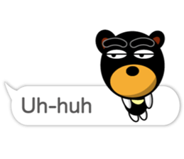 Black Eyebrows Bear 17 ( English ) sticker #11440492