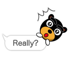 Black Eyebrows Bear 17 ( English ) sticker #11440493