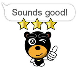 Black Eyebrows Bear 17 ( English ) sticker #11440494