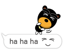Black Eyebrows Bear 17 ( English ) sticker #11440495