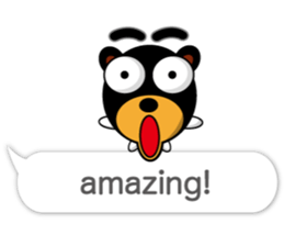 Black Eyebrows Bear 17 ( English ) sticker #11440496