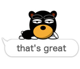 Black Eyebrows Bear 17 ( English ) sticker #11440497