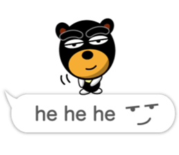 Black Eyebrows Bear 17 ( English ) sticker #11440498