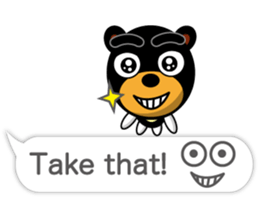Black Eyebrows Bear 17 ( English ) sticker #11440499