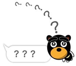 Black Eyebrows Bear 17 ( English ) sticker #11440500