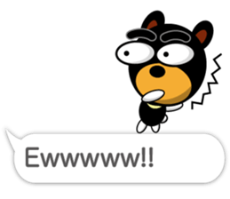 Black Eyebrows Bear 17 ( English ) sticker #11440502