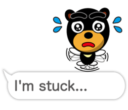 Black Eyebrows Bear 17 ( English ) sticker #11440503