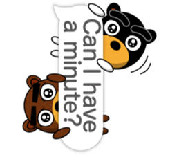 Black Eyebrows Bear 17 ( English ) sticker #11440504