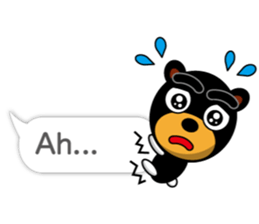 Black Eyebrows Bear 17 ( English ) sticker #11440505
