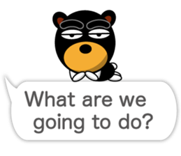 Black Eyebrows Bear 17 ( English ) sticker #11440506