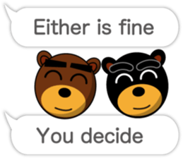 Black Eyebrows Bear 17 ( English ) sticker #11440507