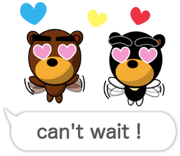 Black Eyebrows Bear 17 ( English ) sticker #11440508