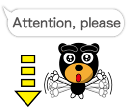 Black Eyebrows Bear 17 ( English ) sticker #11440510