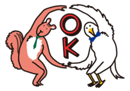 Bird and Squirrel,then partly Frog sticker #11440794