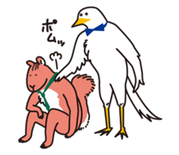 Bird and Squirrel,then partly Frog sticker #11440816